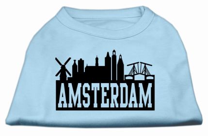 Amsterdam Skyline Screen Print Shirt Baby Blue XL