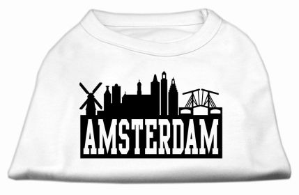 Amsterdam Skyline Screen Print Shirt White XL