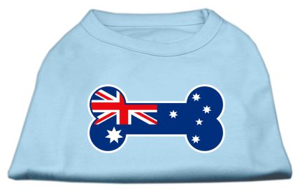 Bone Shaped Australian Flag Screen Print Shirts Baby Blue XL