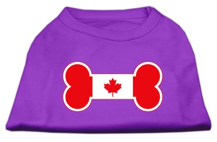 Bone Shaped Canadian Flag Screen Print Shirts Purple XL