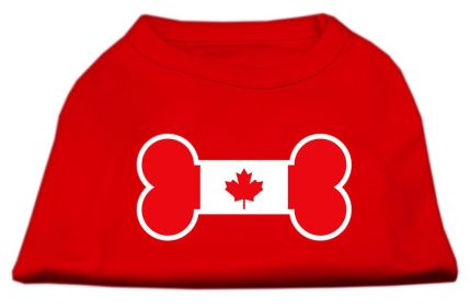 Bone Shaped Canadian Flag Screen Print Shirts Red XL