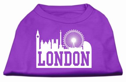 London Skyline Screen Print Shirt Purple XL