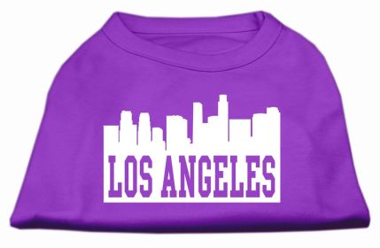 Los Angeles Skyline Screen Print Shirt Purple XL