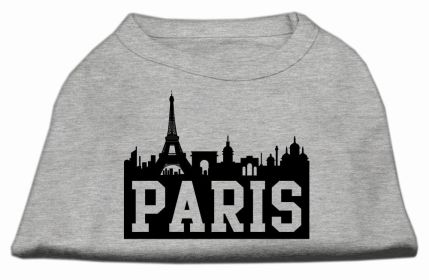 Paris Skyline Screen Print Shirt Grey XL