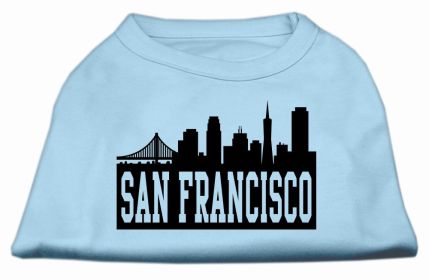 San Francisco Skyline Screen Print Shirt Baby Blue XL