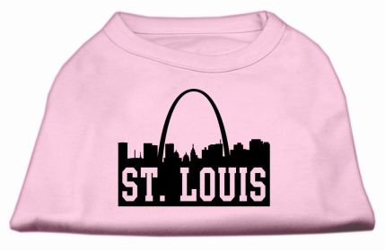 St Louis Skyline Screen Print Shirt Light Pink XL