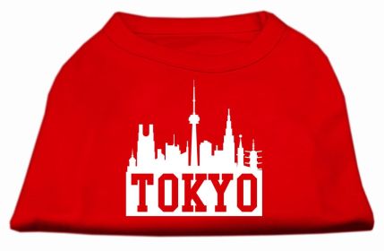 Tokyo Skyline Screen Print Shirt Red XL