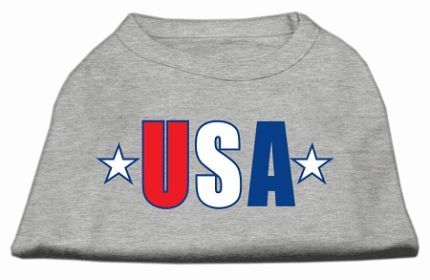 USA Star Screen Print Shirt Grey XL