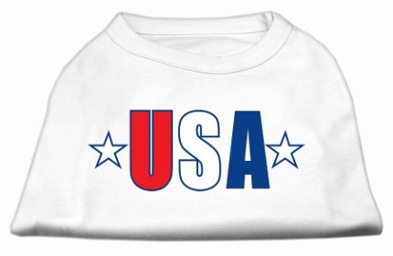 USA Star Screen Print Shirt White XL