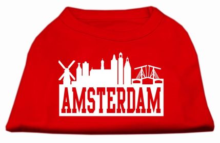 Amsterdam Skyline Screen Print Shirt Red Sm