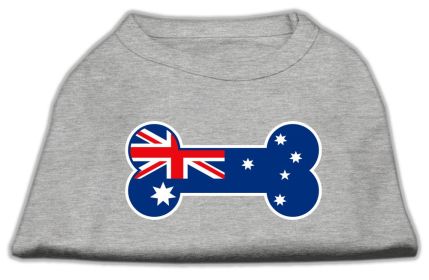 Bone Shaped Australian Flag Screen Print Shirts Grey S