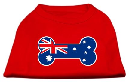 Bone Shaped Australian Flag Screen Print Shirts Red S