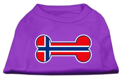 Bone Shaped Norway Flag Screen Print Shirts Purple S