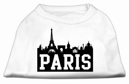 Paris Skyline Screen Print Shirt White Sm