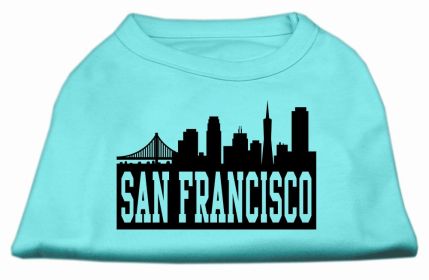 San Francisco Skyline Screen Print Shirt Aqua Sm