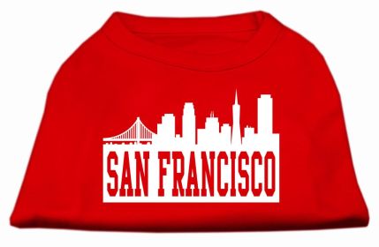 San Francisco Skyline Screen Print Shirt Red Sm