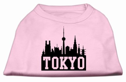 Tokyo Skyline Screen Print Shirt Light Pink Sm