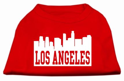 Los Angeles Skyline Screen Print Shirt Red Med