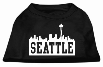 Seattle Skyline Screen Print Shirt Black Med