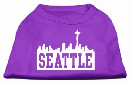 Seattle Skyline Screen Print Shirt Purple Med