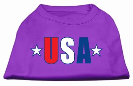 USA Star Screen Print Shirt Purple Med