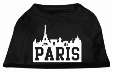 Paris Skyline Screen Print Shirt Black Lg