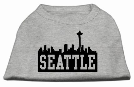 Seattle Skyline Screen Print Shirt Grey Lg