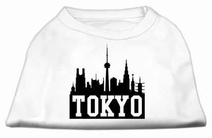 Tokyo Skyline Screen Print Shirt White Lg