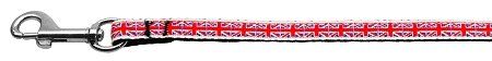 Tiled Union Jack(UK Flag) Nylon Ribbon Leash 3/8 wide 6ft Long