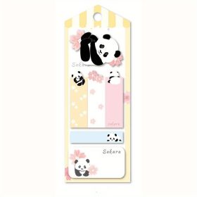 1pcs Cherry And Dog Pattern Index Tabs Page Markers,Cute Penguin Cat Panda Sticky Notes Tabs, Label Stickers Index Tabs For Page Marking Classify File (Style: Panda)