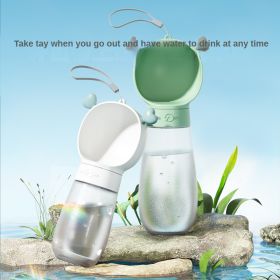 Portable Dog Water Bottle,2 In 1 Dog Water Bottle Dispenser With Food Container,Leak Proof Dog Travel Water Bottle For Walking (Color: green, size: 350ml)