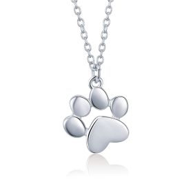 Gold Silver Cat Paw Necklace Dog Footprint Pendant Chain for Women Gift Cute Animal Jewelry SCN275 (Ships From: China, Gem Color: SCN275-2)