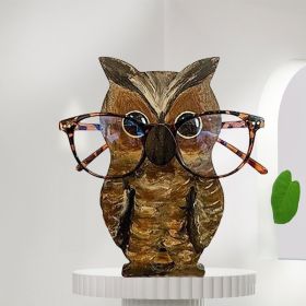 1pc Animal Glasses Holder; Wooden Eyeglass Holder; Cute Animal Glasses Holder; Handmade Carving Sunglasses Display Rack; For Desktop Accessory; Home O (Items: Owl)