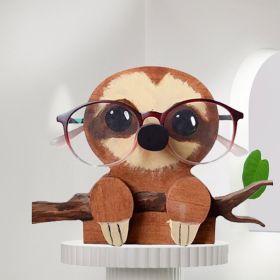 1pc Animal Glasses Holder; Wooden Eyeglass Holder; Cute Animal Glasses Holder; Handmade Carving Sunglasses Display Rack; For Desktop Accessory; Home O (Items: Sloth)