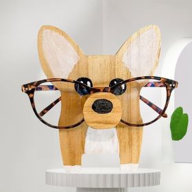 1pc Animal Glasses Holder; Wooden Eyeglass Holder; Cute Animal Glasses Holder; Handmade Carving Sunglasses Display Rack; For Desktop Accessory; Home O (Items: Corgi Dog)