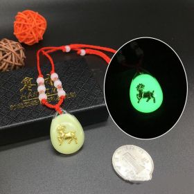 Men's And Women's Fashion Luminous Zodiac Pendant Necklace (Color: Sheep)