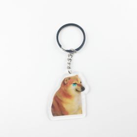 Cartoon Cute Dog Crying Acrylic Transparent Keychain (Color: Daiyu Dog Keychain)