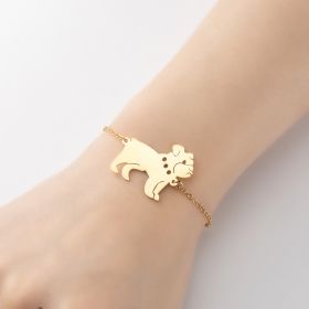 Light Luxury Animal Bracelet Ins Butterfly Bird Crown Lion (Color: Dog Gold)