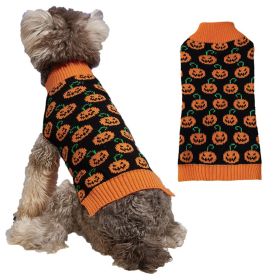 Halloween Pumpkin Dog Knitted soft Activity Costume (Color: Pumpkin, size: S)