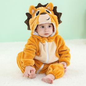 Baby Animal One-piece Pajamas Flannel Jumpsuit Children Cute Fleece Warm Thick Outer Wear Soft Spring Autumn Winter Zipper Kids (Color: Hedgehog, size: Height 80cm)