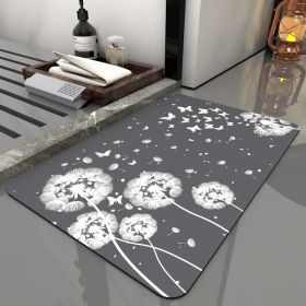 Super Absorbent Bath Rug Quick Drying Non-slip Bathroom Mat Bath Tub Side Area Floor Mats Diatomite Home Doormat Kitchen Carpet (Specification: 400MMx600MM, Color: Dandelion)