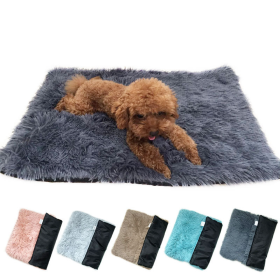 Soft Plush Padded Pet Sleeping Mat Soft Pet Mattress Puppy Dog Cat Sofa Cushion Warm and Breathable Large Dog Pet Bed Dog Mat (Color: pink, size: S(35X50CM))