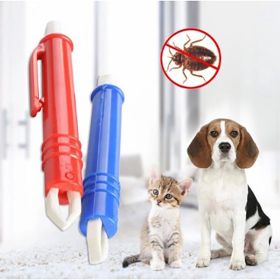 1pc Tweezers Mite Anti Dog Ticks And Fleas Flea Tick Tweezers Clip Remover Rabbit Flea Removing Ticks Tool Hair Groom Care Tools (Color: Red)