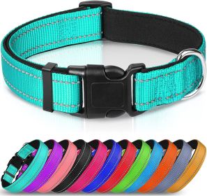 Reflective Dog Collar; Soft Neoprene Padded Breathable Nylon Pet Collar Adjustable for Medium Dogs (Color: green, size: Large (Pack of 1))