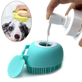 Bathroom Puppy Big Dog Cat Bath Massage Gloves Brush Soft Safety Silicone Pet Accessories for Dogs Cats Tools Mascotas Products (Color: yellow, size: Heart)