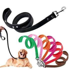 PU Leather Cat Dog Leash Soft Walking Dog Collar Leash Running Training Dog Harness Lead Leash Puppy Pet Small Dog Leash Belt (Color: gold, size: 2.0x120cm)