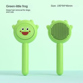 Aiwo Panda Comb Pet Comb Cat Comb Pet Brush Pet Hair Remover Stainless Steel Wholesale One Piece Shipping (colour: Little Frog - Green, Specifications: PCS)