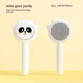 Aiwo Panda Comb Pet Comb Cat Comb Pet Brush Pet Hair Remover Stainless Steel Wholesale One Piece Shipping (colour: Red Panda - White, Specifications: PCS)