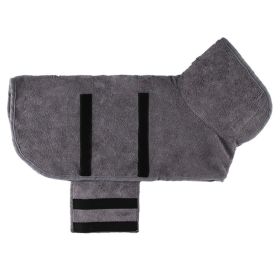 Pet Bath Towel For Dog & Cat; Microfiber Dog Bathrobe; Absorbent Cat Towel; Quick Dry Pet Bathrobe (Color: Grey, size: M)