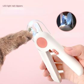 Dogs Nail Clipper Trimmer with LED light Grooming Tools for Pets; Nail clippers (No: no battery inside, Color: pink)